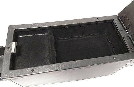 Auto Gs Car PU Armrest Universal with Triple glass holder Black