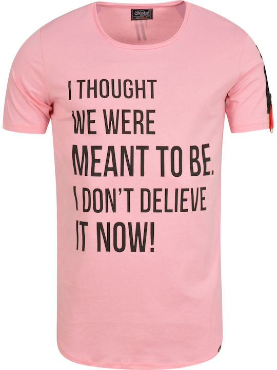 Paco & Co 85104 Men's Short Sleeve T-shirt Pink