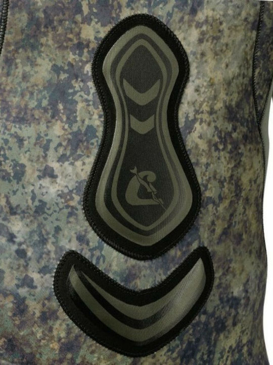 CressiSub Seppia Full Body Wetsuit Shaved with Chest Pad for Speargun Camouflage Green 3.5mm