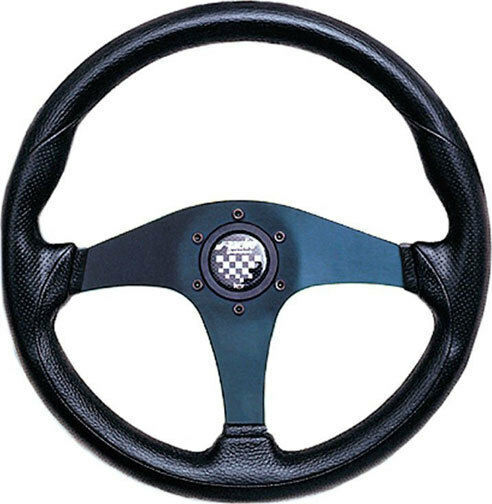 Simoni Racing Τιμόνι Αυτοκινήτου Barchetta Evo Δερμάτινο Τριάκτινο με Διάμετρο 32cm Ασημί/Μαύρο