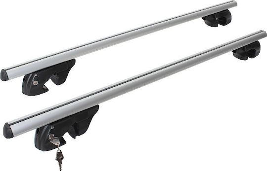 Menabo Menabo Aluminum Roof Bars Sherman 135cm Universal 2004-2010 for Cars with Factory Bars Set with Roof Rack Legs and Lock Silver