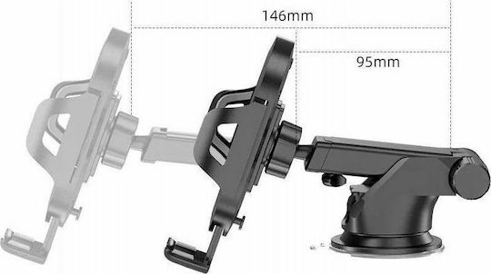 Tech-Protect V1 Universal Car Mobile & Tablet Mount with Adjustable Hooks Black