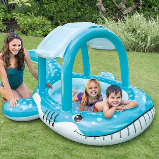 Intex Whale Παιδική Οβάλ Πισίνα 120lt Φουσκωτή 211x185x109εκ.