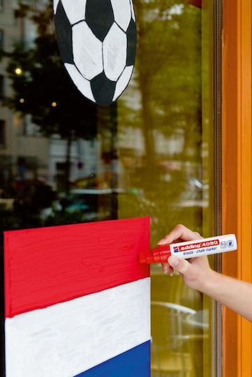 Edding Chalk Marker 4090 Μαρκαδόρος Λευκός Μαυροπίνακα Υγρής Κιμωλίας Τετράγωνη Μύτη