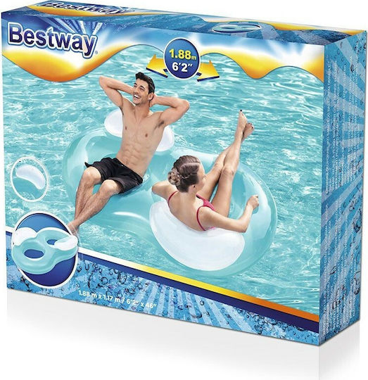Bestway Надуваем Пояс За Плаж 2 Лица С Дръжки Тюркоазен 188x117см