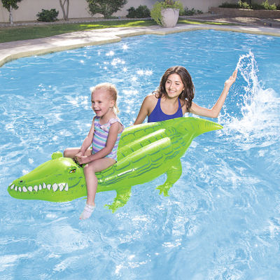 Bestway Copii Saltea umflabilă Ride On pentru piscină Crocodil cu mânere Verde 168cm