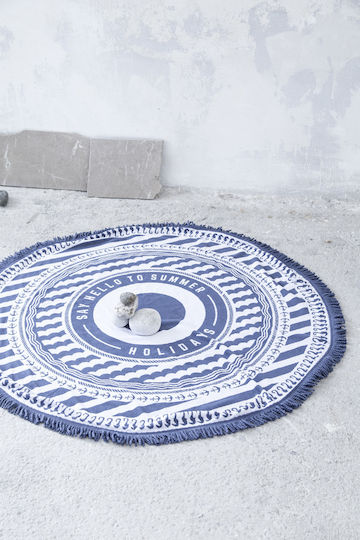Nima Sommering Runde Baumwolle Blau Durchmesser 150cm
