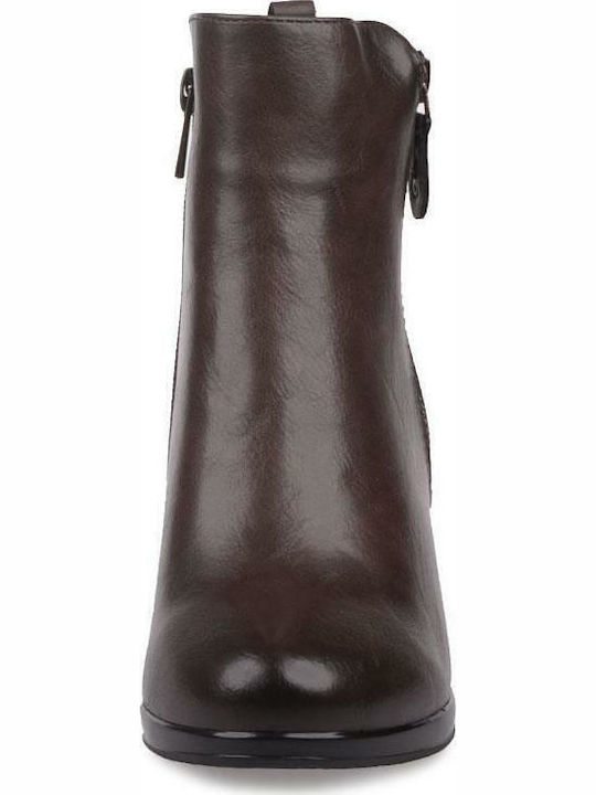 A1634 Leder Stiefeletten Damen Braun