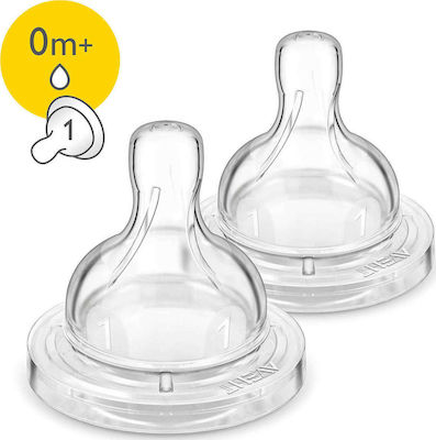 Philips Baby Bottle Teat of Silicone Slow Flow for 1+ months 2τμχ