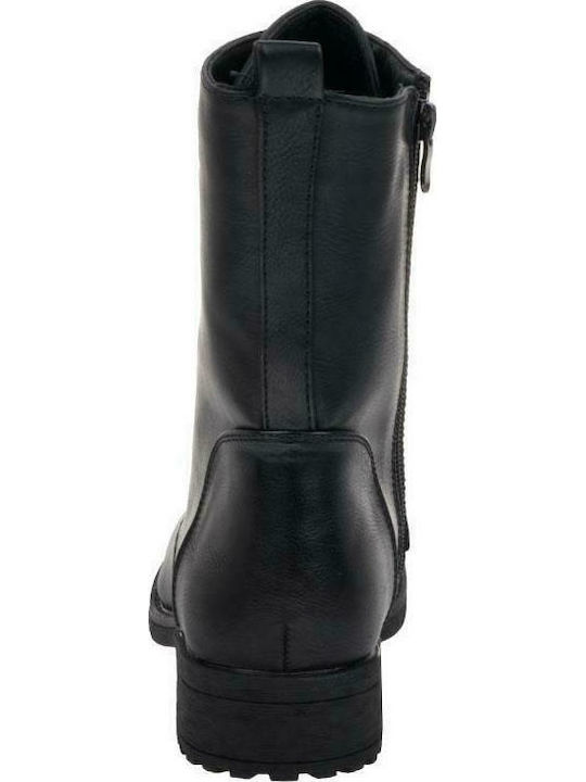 Super Mode SM867 Leder Damen Knöchelstiefel Schwarz