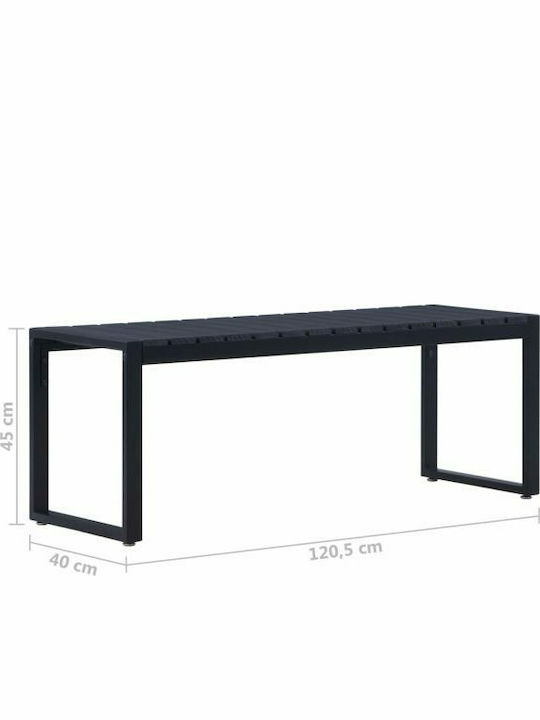Bench Outdoor Metal Black 120.5x40x45cm