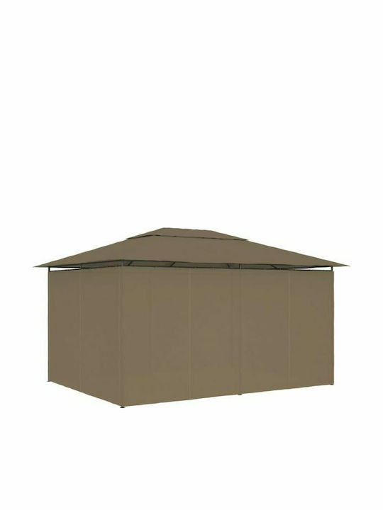vidaXL Беседка Градина Taupe 4x3м