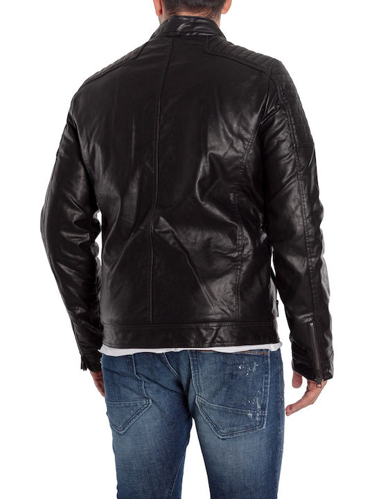 Splendid Herren Winter Jacke Leder Schwarz