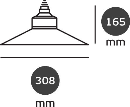 VK Lighting Φωτιστικό Καμπάνα 20W Φυσικό Λευκό 1400lm E27 Ασημί Ø30.8xΥ16.5cm