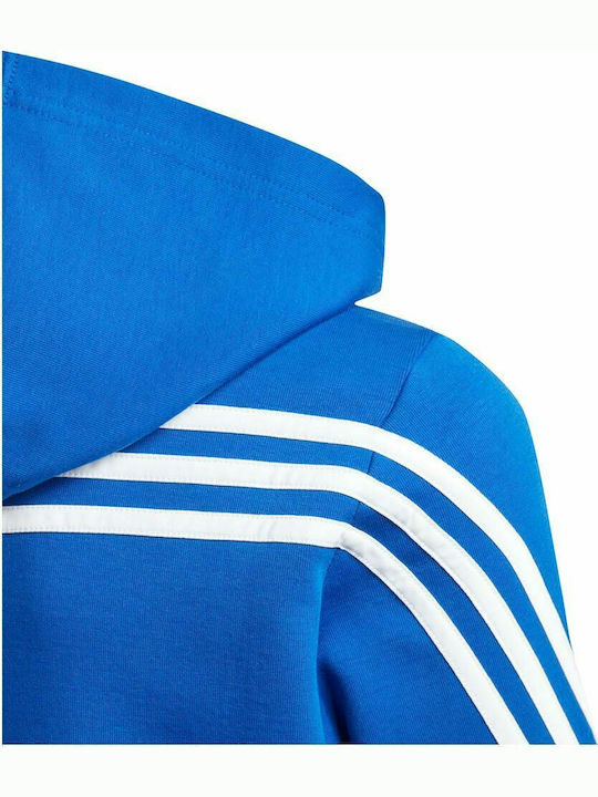 Детски Суичър Жилетка с Качулка и Джобове Син 3-STRIPES