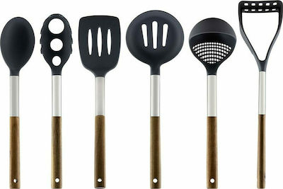 Edenberg Wooden Cooking Utensil Set with Base 7pcs