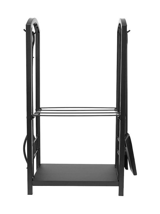 Kaminer Metallic Firewood Shelf 30x40x73cm Black