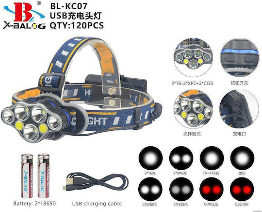 Bailong Rechargeable Headlamp LED IPX4 with Maximum Brightness 2400lm Headlamp KC07 12112020