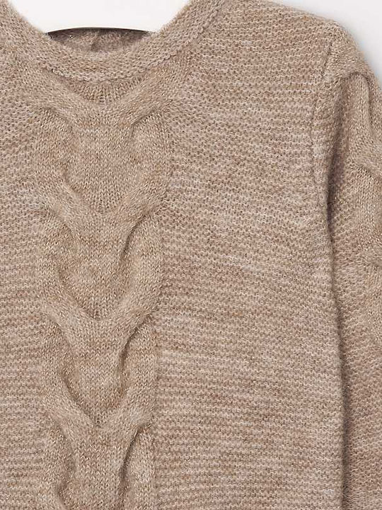 Kinderkleid Langärmelig Knitted Braun