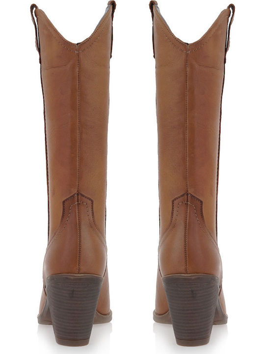 High Heel Cowboy Boots Tabac Brown