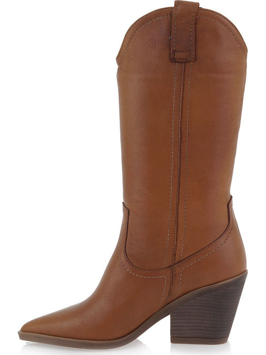 High Heel Cowboy Boots Tabac Brown
