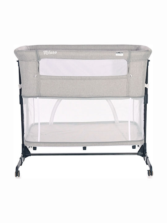 Lorelli Cradle-Park Milano with Mattress and Side Opening Grey
