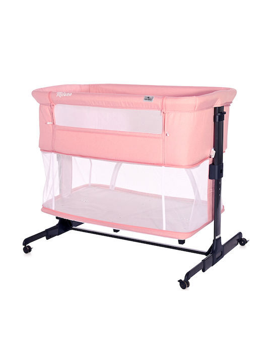 Lorelli Cradle-Park Milano with Mattress and Side Opening Pink