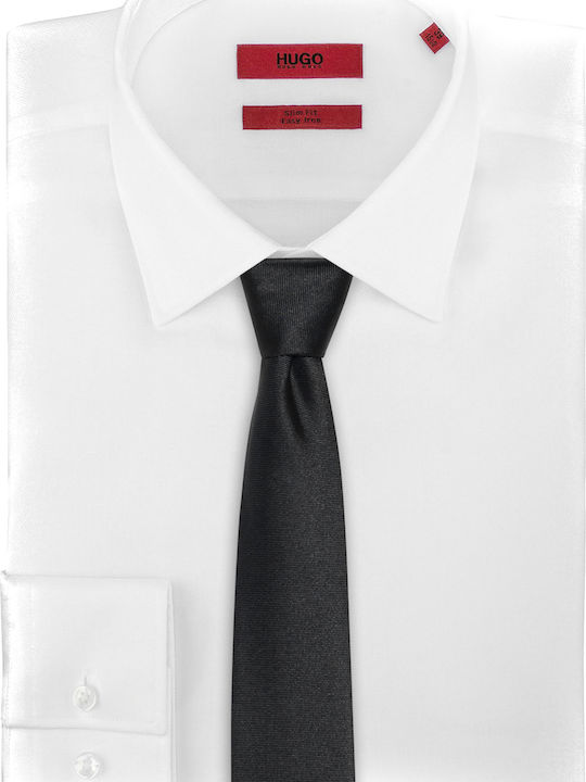Hugo Men's Tie Silk Monochrome in Black Color
