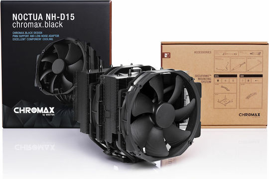 Noctua NH-D15NH-D15 chromax.black Ψύκτρα Επεξεργαστή Διπλού Ανεμιστήρα για Socket AM4/AM5/1200/115x