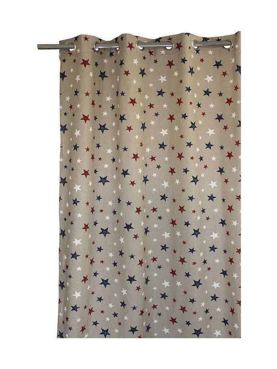 Decocraft Kids Grommet Top Curtain Star Red 04-403-00101 140x260cm