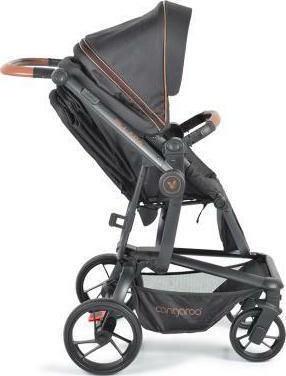 Cangaroo Ellada Verstellbar 3 in 1 Baby Kinderwagen Geeignet für Neugeborene Schwarz 15kg