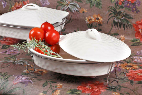 Cryspo Trio Punto Dutch Oven Oval Made of Porcelain 43cm 1pcs
