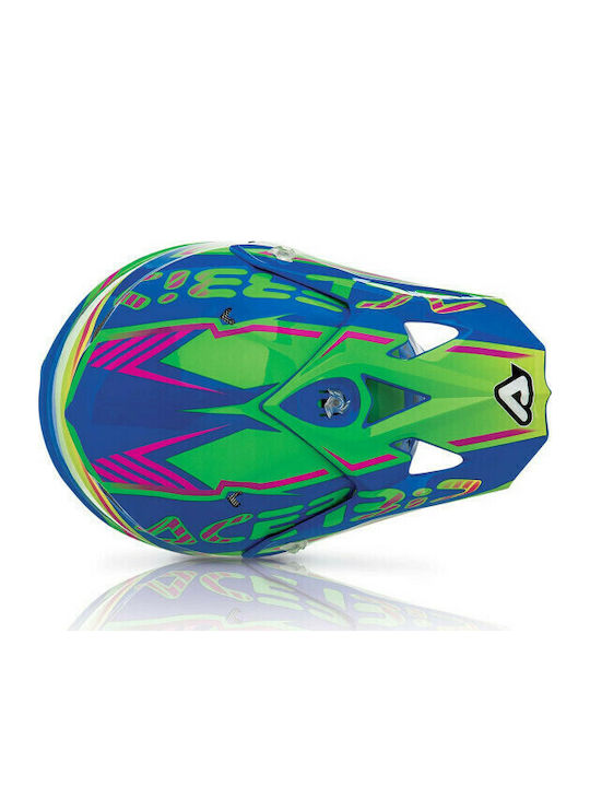 Acerbis Impact Leviathan Blue Green Κράνος Μηχανής Motocross 1090gr