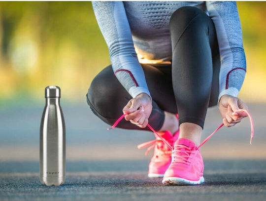 Beper Travel Flask Flasche Thermosflasche Rostfreier Stahl 500ml Silber
