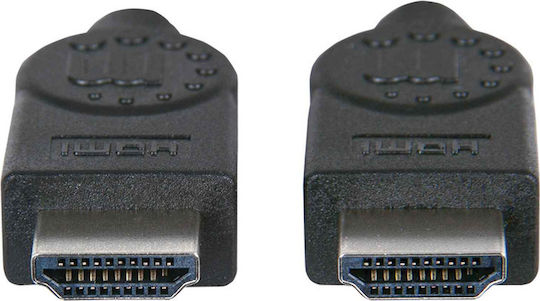 Manhattan HDMI 2.0 Premium High Speed 4K 60Hz HDR Cable HDMI male - HDMI male 0.5m Μαύρο