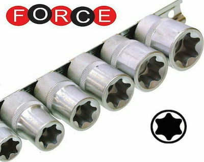 Force Căpăcei Torx cu Patrat de Prindere 3/8" Set 12buc