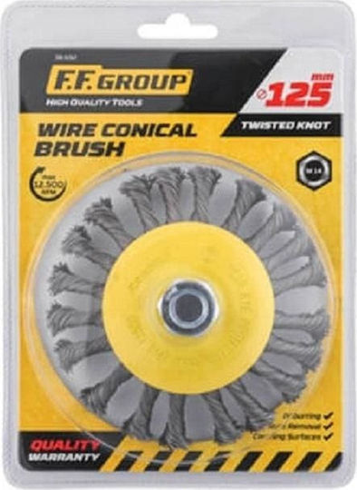 F.F. Group 38691 Wire Brush with Bristles for Angle Grinder 100mm Braid M14