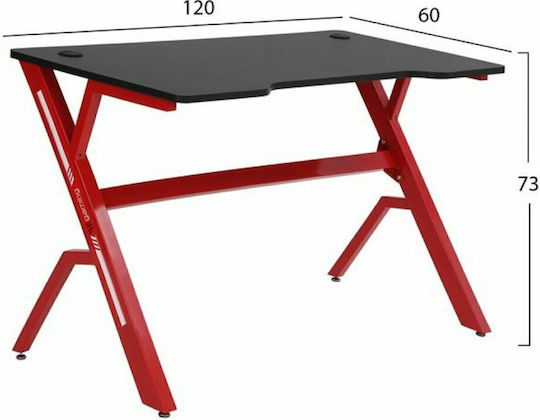 Γραφείο Gaming Pozo 120x60x73εκ. Κόκκινο