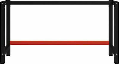 vidaXL Βάση Στήριξης από Μέταλλο Κατάλληλη για Γραφείο , Τραπέζι Μαύρο - Κόκκινο 150x57x79cm