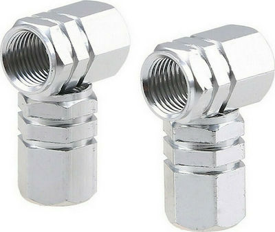 AMiO Ventilkappen für Autoreifen Aluminium Silber 4Stück