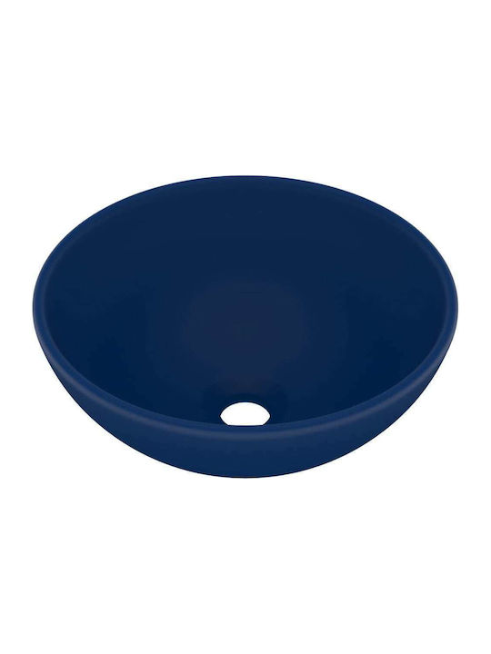 vidaXL Countertop Sink Ceramic 32.5x32.5x14cm Blue