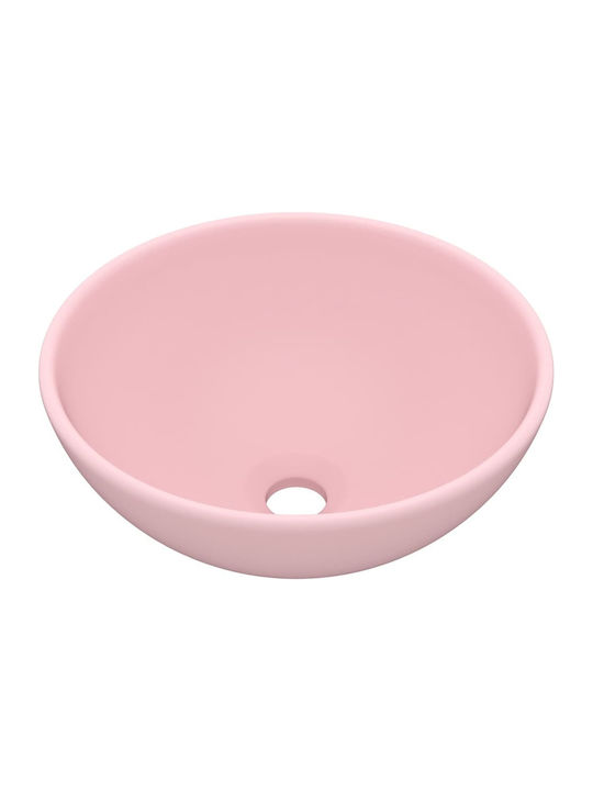 vidaXL Countertop Sink Ceramic 32.5x32.5x14cm Pink