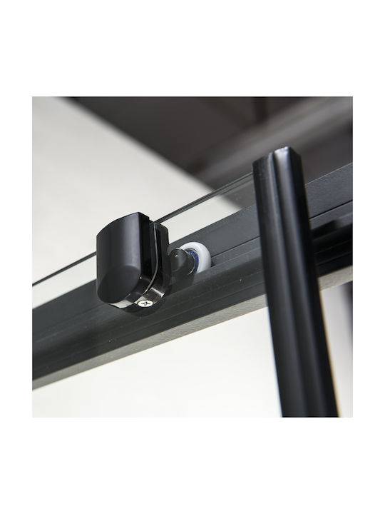 Devon Flow Corner Entry Cabin for Shower with Sliding Door 120x80x195cm Clean Glass Black Matt