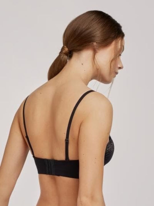 Strapless Bra without Padding Underwire Black