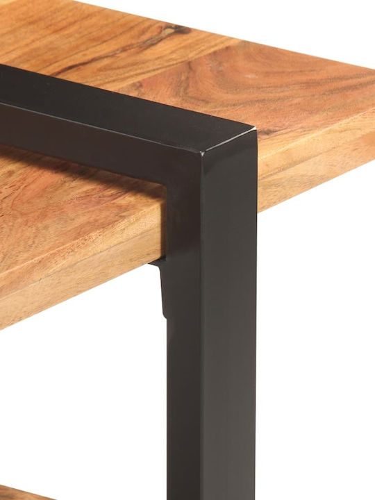 TV Stand from Metal & Solid Wood Acacia L130xW40xH40cm