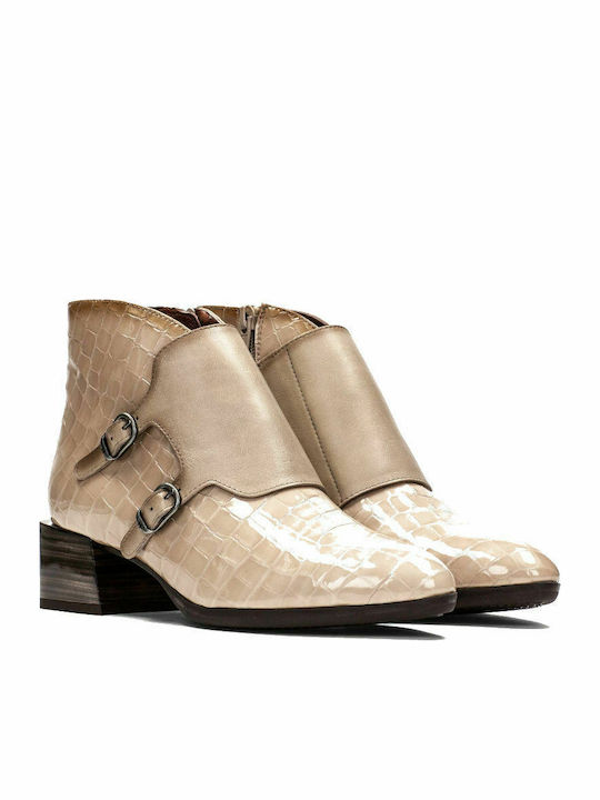 Hispanitas Nadia Women's Leather Ankle Boots Beige