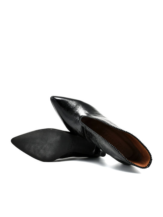 Women's Patent Leather Ankle Boots Black