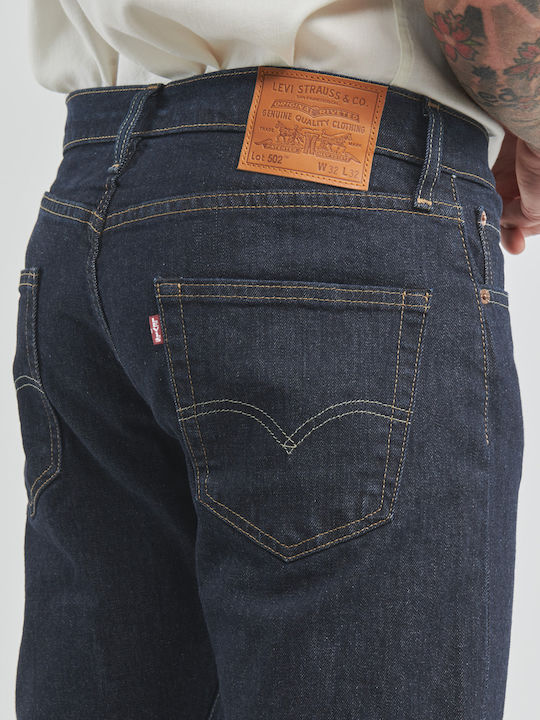 502 Ανδρικό Παντελόνι Τζιν Cropped με Regular Tapered Εφαρμογή Dark Blue