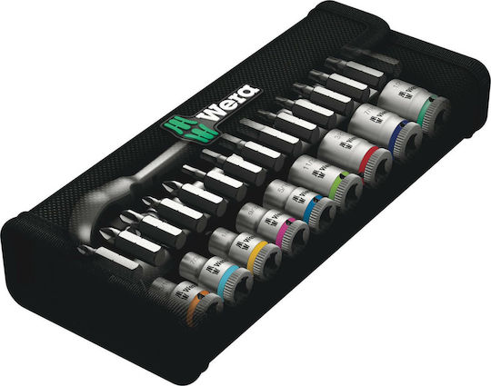 Wera 8100 SA 10 Metal Ratchet Set Set de chei tubulare și clichet 1\4" 28buc