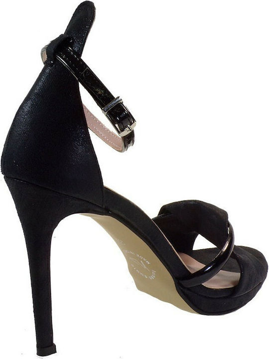 40637 Sandalen aus Lackleder Schwarz